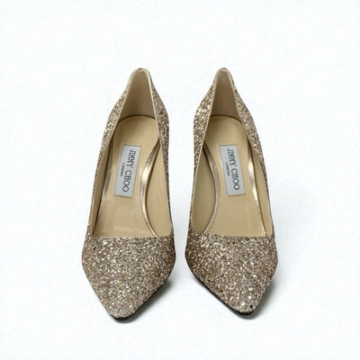 ジミーチュウ JIMMY CHOO ROMY パンプス 靴 シューズ グリッター ゴールド パーティーシューズ