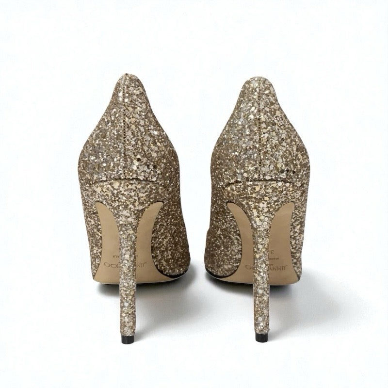 ジミーチュウ JIMMY CHOO ROMY パンプス 靴 シューズ グリッター ゴールド パーティーシューズ