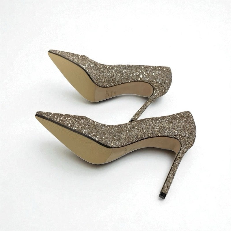 ジミーチュウ JIMMY CHOO ROMY パンプス 靴 シューズ グリッター ゴールド パーティーシューズ