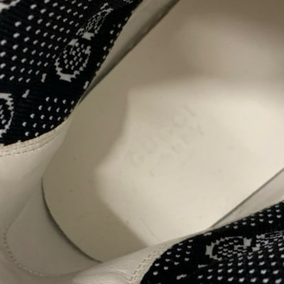 グッチ GUCCI GGスプリーム ブーツ ショートブーツ 靴 シューズ レザー ファブリック ホワイト 白 未使用 ロゴ サイドゴアブーツ