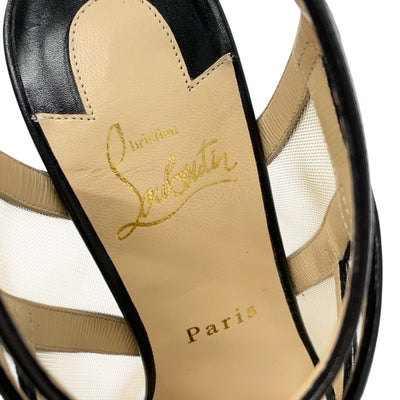 クリスチャンルブタン Christian Louboutin サンダル 靴 シューズ レザー メッシュ ブラック 黒 アンクルストラップ