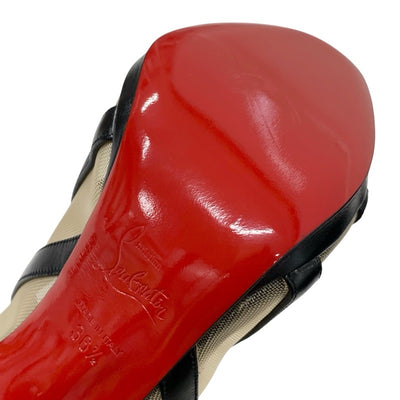 クリスチャンルブタン Christian Louboutin サンダル 靴 シューズ レザー メッシュ ブラック 黒 アンクルストラップ