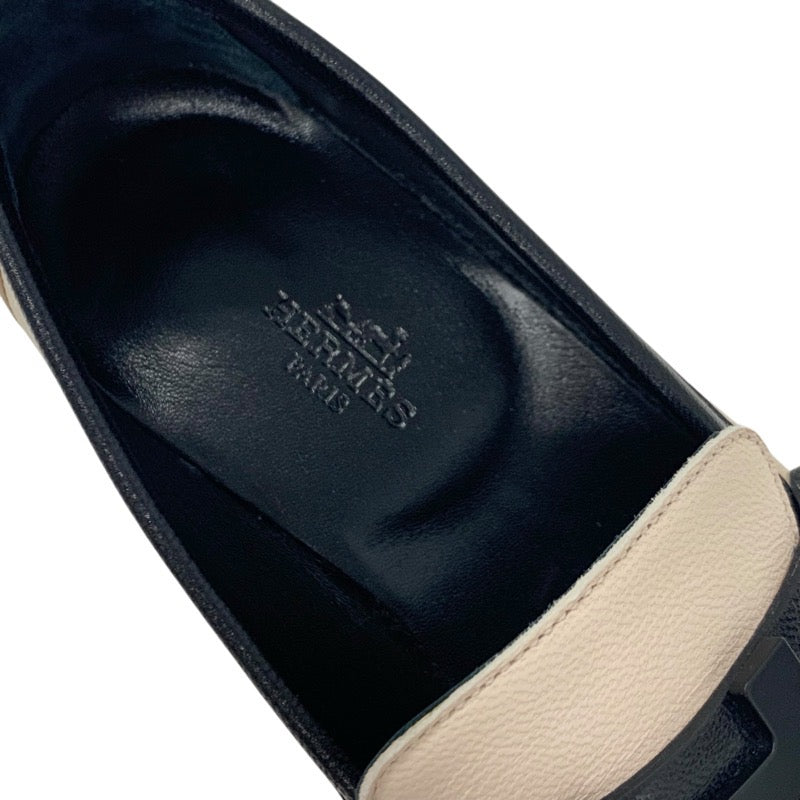 エルメス HERMES ロワイヤル ローファー 革靴 靴 シューズ レザー ベージュ ブラック ホワイト H金具 コンスタンス フリンジ モカシン フラットシューズ
