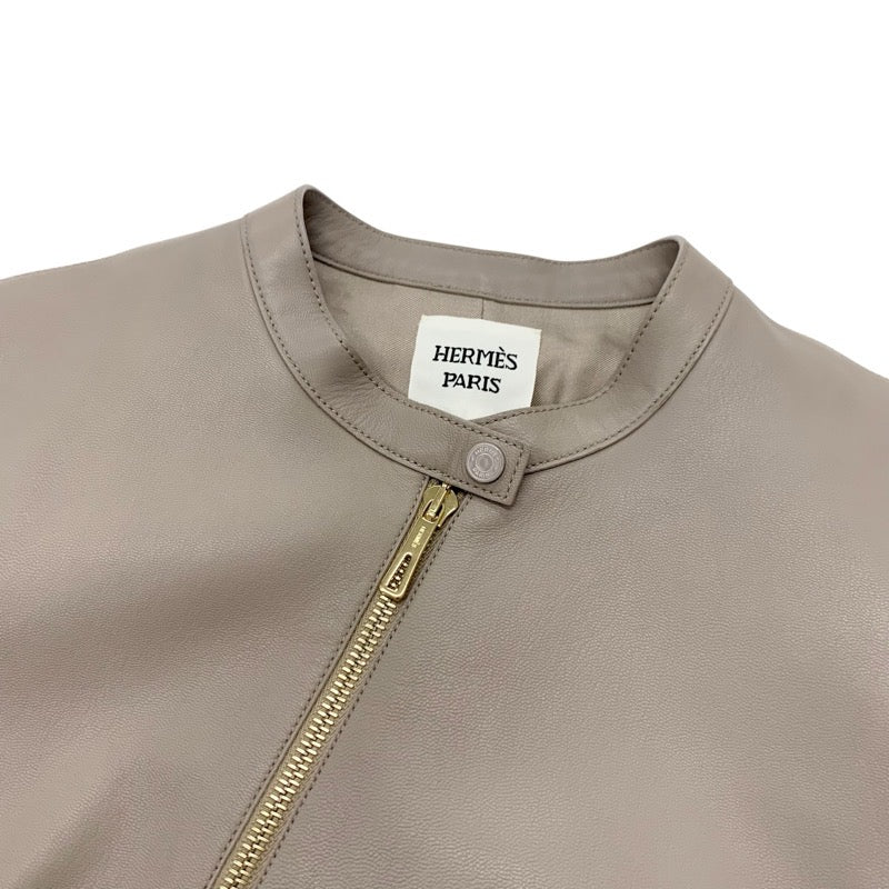 エルメス HERMES アウター 鹿革 グレージュ ジャケット ブルゾン