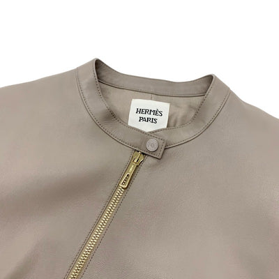 エルメス HERMES アウター 鹿革 グレージュ ジャケット ブルゾン