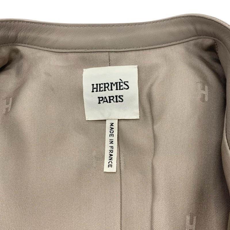 エルメス HERMES アウター 鹿革 グレージュ ジャケット ブルゾン