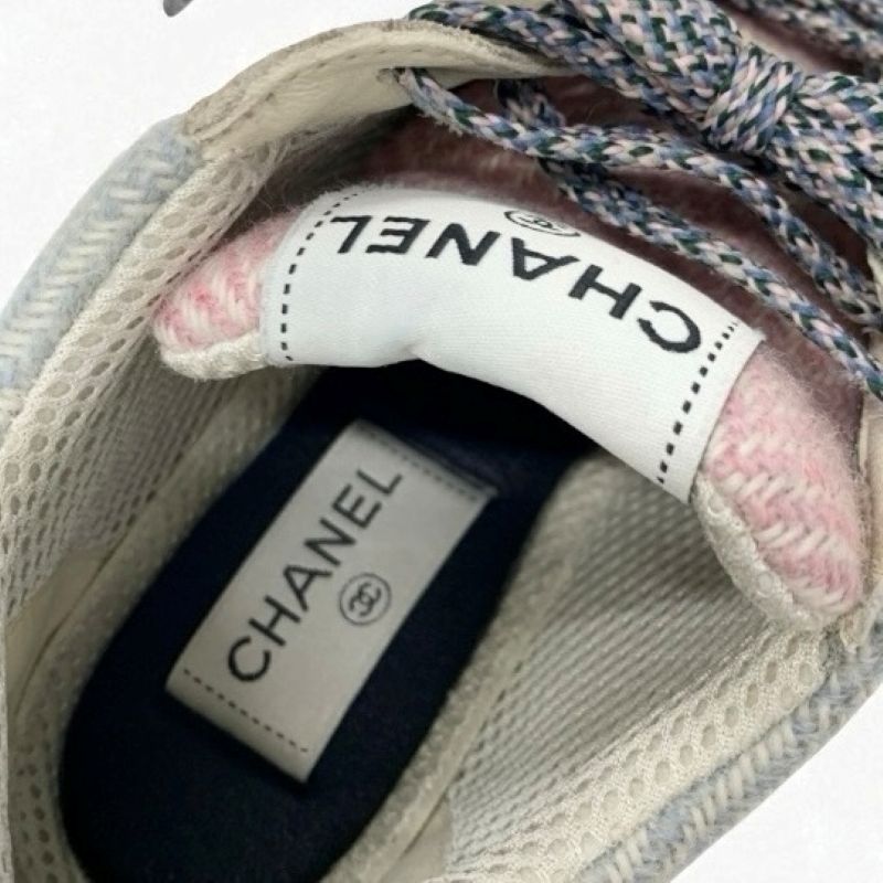 シャネル CHANEL スニーカー 靴 シューズ ファブリック スエード マルチカラー ココマーク