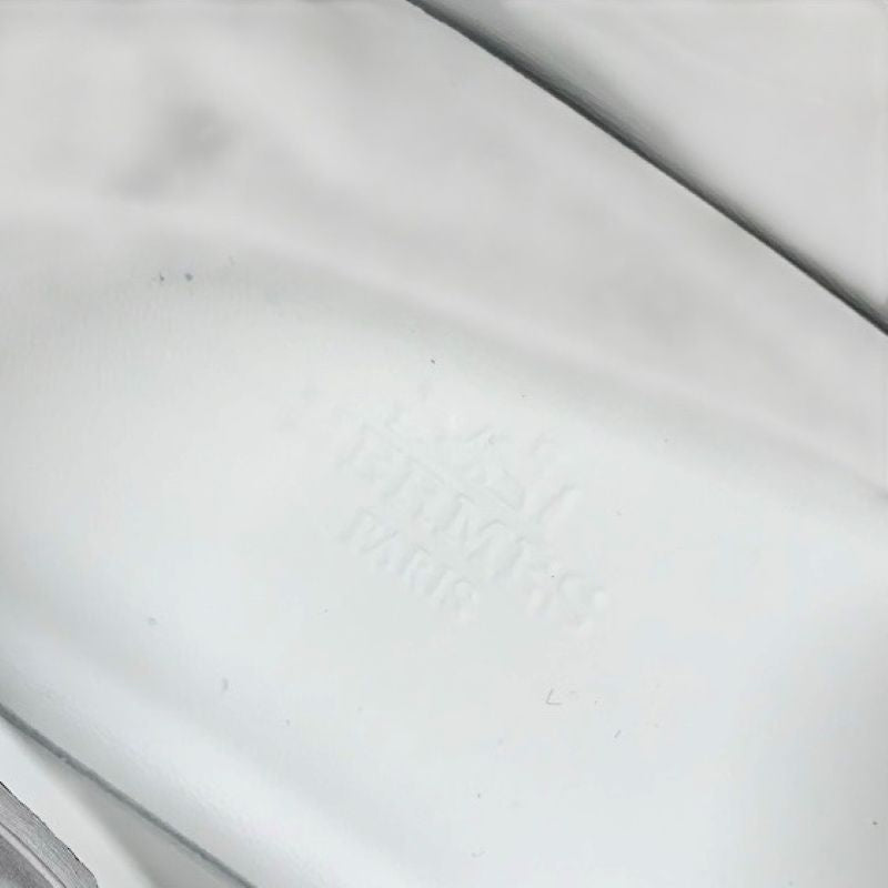エルメス HERMES H スニーカー 靴 シューズ スエード ファブリック ホワイト 白 ベルクロ