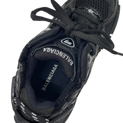 バレンシアガ BALENCIAGA ランナー スニーカー 靴 シューズ メッシュ ファブリック ブラック 黒 未使用 ロゴ