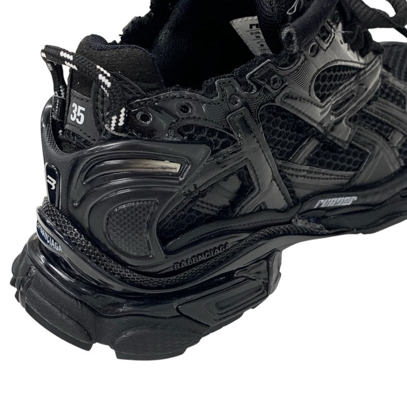 バレンシアガ BALENCIAGA ランナー スニーカー 靴 シューズ メッシュ ファブリック ブラック 黒 未使用 ロゴ