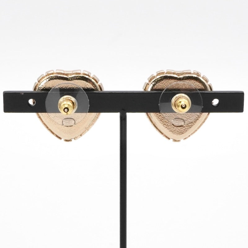 シャネル CHANEL ピアス イヤリング ゴールド ホワイト ココマーク ラインストーン ハート