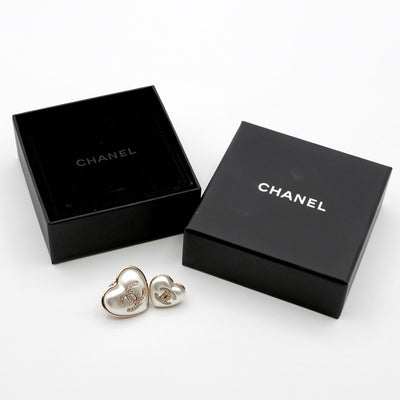 シャネル CHANEL ブローチ コサージュ ゴールド ホワイト ココマーク ピンブローチ ハート パール ラインストーン 2点セット