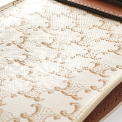セリーヌ CELINE 携帯・スマホアクセサリー レザー ブラウン ホワイト トリオンフ ロゴ フォンケース モバイルポーチ ポシェット