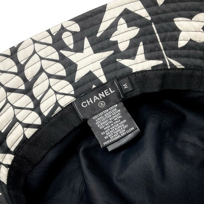 シャネル CHANEL 帽子 コットン ブラック ホワイト バケットハット ココマーク ロゴ