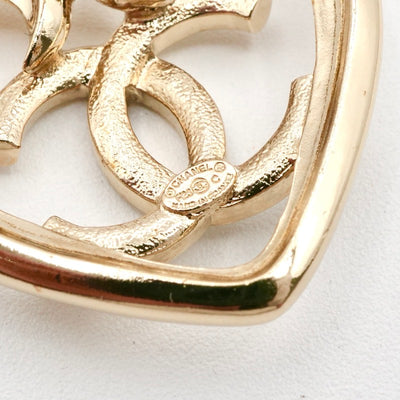 シャネル CHANEL ブローチ コサージュ ゴールド ハート ココマーク ラインストーン