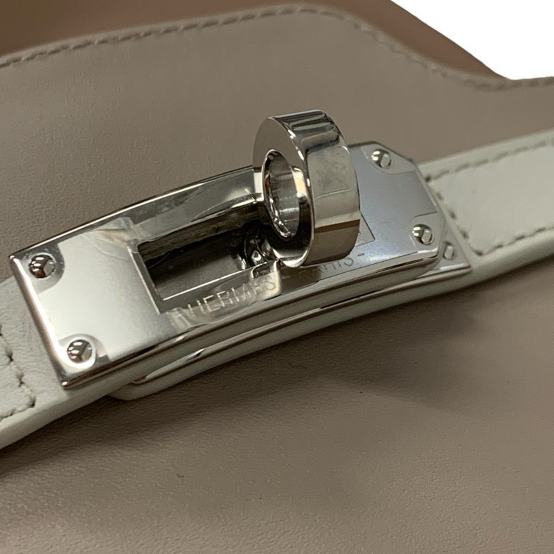 エルメス HERMES アンピール サンダル 靴 シューズ レザー ブラウン ホワイト 未使用 ケリー金具 ミュール フラット トング