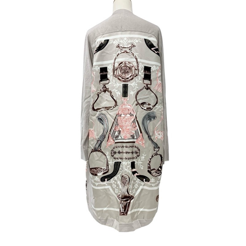 エルメス HERMES アウター 絹 グレー ブラウン カーディガン