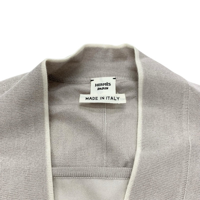 エルメス HERMES アウター 絹 グレー ブラウン カーディガン