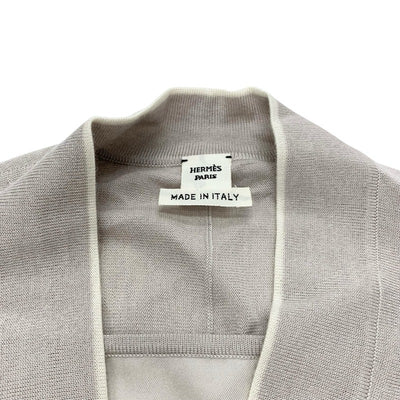 エルメス HERMES アウター 絹 グレー ブラウン カーディガン