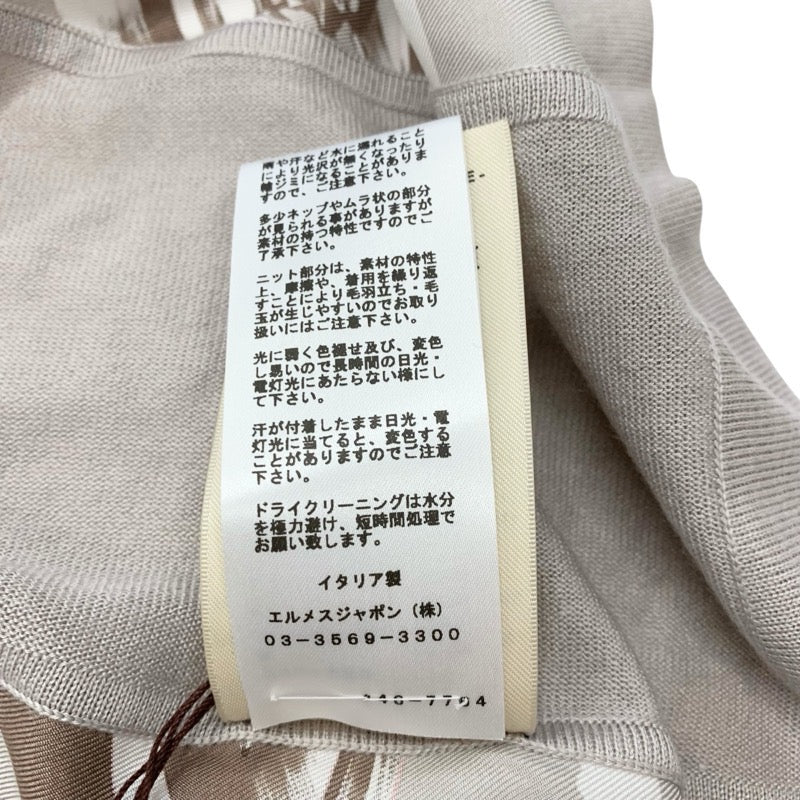 エルメス HERMES アウター 絹 グレー ブラウン カーディガン