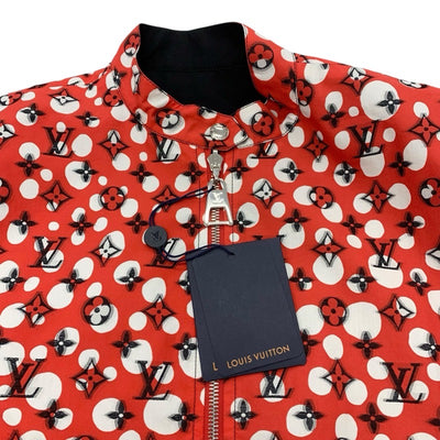 ルイヴィトン LOUIS VUITTON アウター コットン レッド ブラック 未使用 草間彌生 モノグラム 23SS インフィニティドット ジャケット リバーシブル