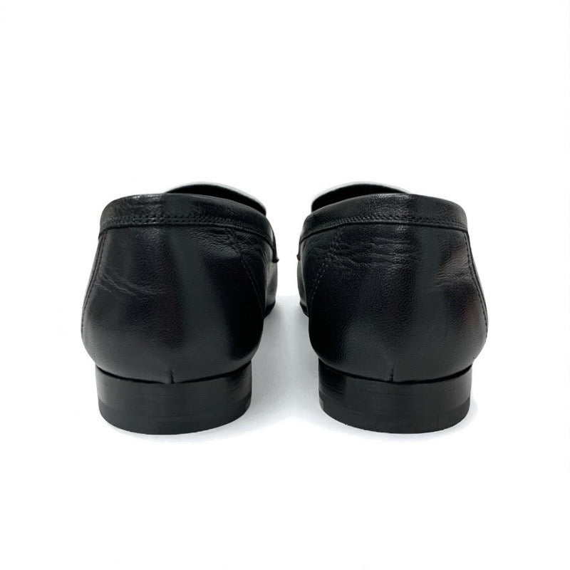 エルメス HERMES ロワイヤル ローファー 革靴 靴 シューズ レザー ブラック ホワイト 黒 H金具 フリンジ モカシン フラットシューズ