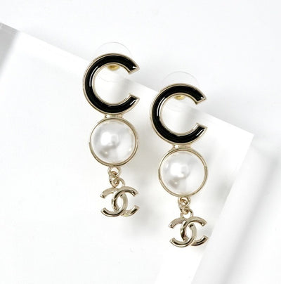 シャネル CHANEL ピアス イヤリング ゴールド ブラック ココマーク ロゴ パール