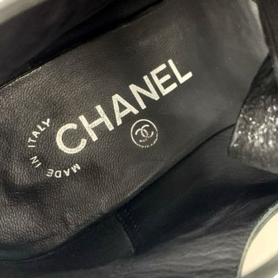 シャネル CHANEL パンプス 靴 シューズ レザー ブラック 黒 ココマーク リボン スター ラインストーン