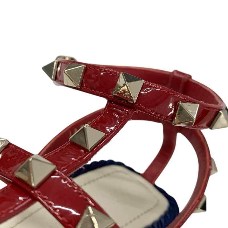 ヴァレンティノ VALENTINO サンダル 靴 シューズ レザー レッド ロックスタッズ ウェッジソール