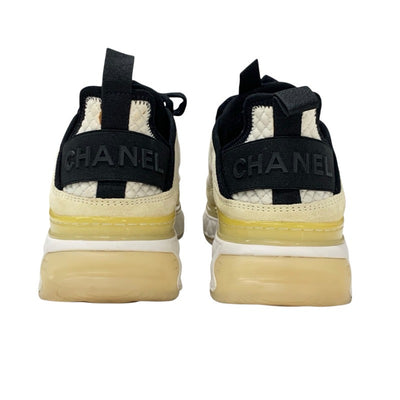 シャネル CHANEL スニーカー 靴 シューズ スエード ファブリック ホワイト ベージュ系 ブラック ココマーク