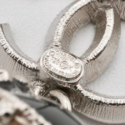 シャネル CHANEL ピアス イヤリング シルバー ブラック ココマーク ラインストーン フラワー