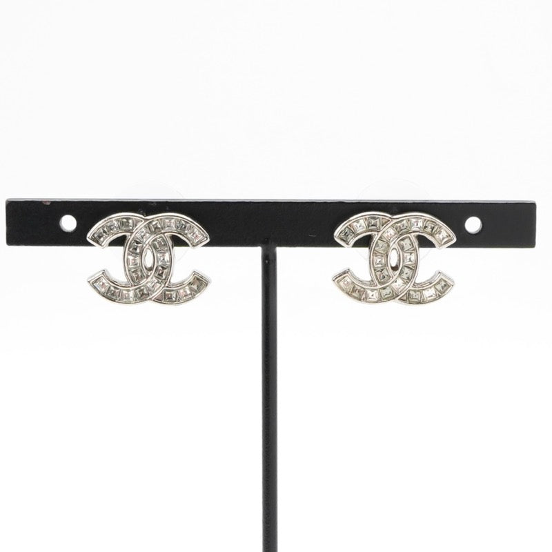 シャネル CHANEL ピアス イヤリング シルバー ココマーク ラインストーン