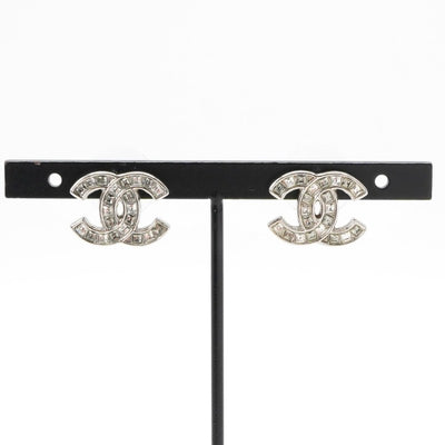 シャネル CHANEL ピアス イヤリング シルバー ココマーク ラインストーン