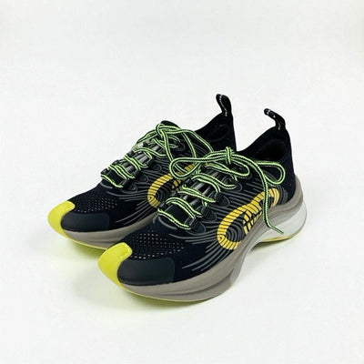 グッチ GUCCI RUN スニーカー 靴 シューズ ファブリック ブラック イエロー 未使用 インターロッキングG ロゴ