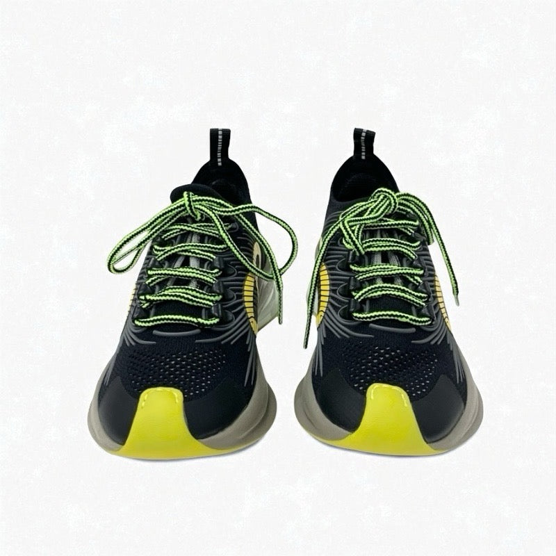 グッチ GUCCI RUN スニーカー 靴 シューズ ファブリック ブラック イエロー 未使用 インターロッキングG ロゴ