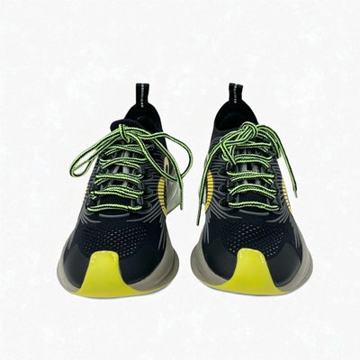 グッチ GUCCI RUN スニーカー 靴 シューズ ファブリック ブラック イエロー 未使用 インターロッキングG ロゴ