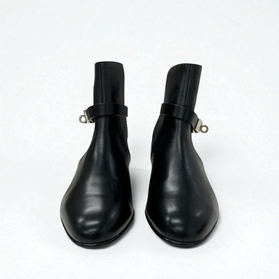 エルメス HERMES ネオ ブーツ ショートブーツ 靴 シューズ レザー ブラック シルバー 未使用 ケリー金具