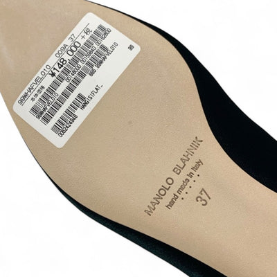 マノロブラニク MANOLO BLAHNIK ハンギシ フラットシューズ 靴 シューズ ベロア グリーン ビジュー フラットパンプス