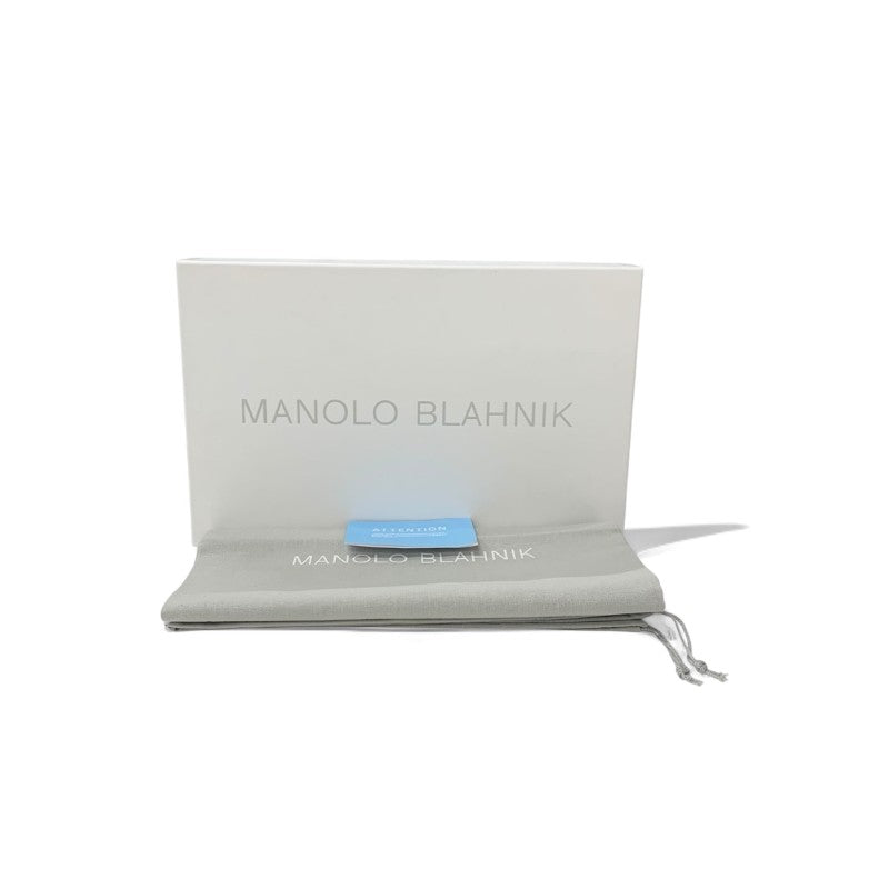 マノロブラニク MANOLO BLAHNIK ハンギシ フラットシューズ 靴 シューズ ベロア グリーン ビジュー フラットパンプス