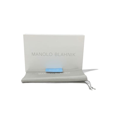 マノロブラニク MANOLO BLAHNIK ハンギシ フラットシューズ 靴 シューズ ベロア グリーン ビジュー フラットパンプス