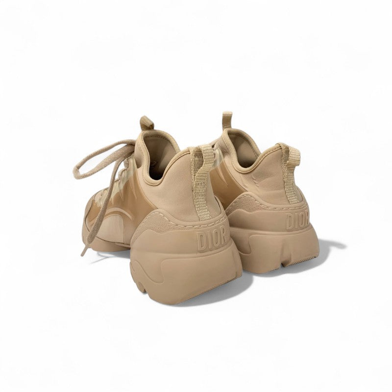 クリスチャンディオール CHRISTIAN DIOR D-Connect スニーカー 靴 シューズ ラバー ファブリック レザー ピンクベージュ ロゴ