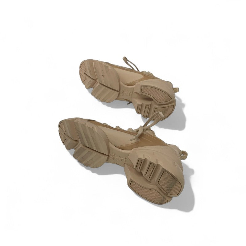 クリスチャンディオール CHRISTIAN DIOR D-Connect スニーカー 靴 シューズ ラバー ファブリック レザー ピンクベージュ ロゴ