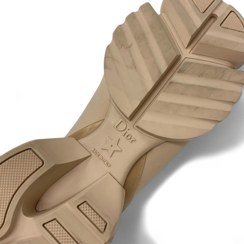 クリスチャンディオール CHRISTIAN DIOR D-Connect スニーカー 靴 シューズ ラバー ファブリック レザー ピンクベージュ ロゴ