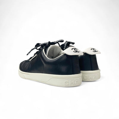 シャネル CHANEL スニーカー 靴 シューズ レザー ブラック ココマーク ロゴ