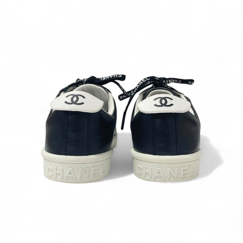 シャネル CHANEL スニーカー 靴 シューズ レザー ブラック ココマーク ロゴ