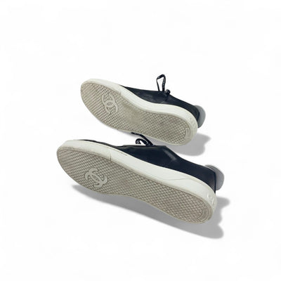 シャネル CHANEL スニーカー 靴 シューズ レザー ブラック ココマーク ロゴ