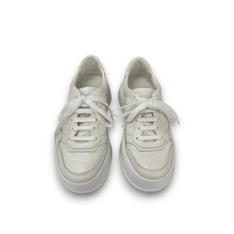 グッチ GUCCI スニーカー 靴 シューズ レザー ホワイト 白 GGエンボス インターロッキングG ロゴ