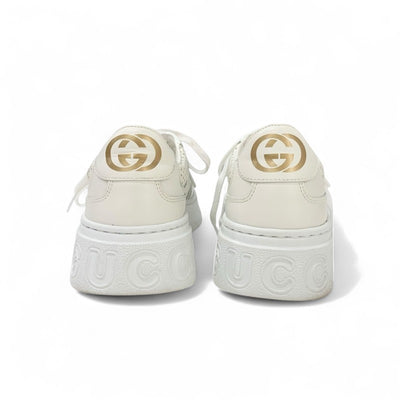 グッチ GUCCI スニーカー 靴 シューズ レザー ホワイト 白 GGエンボス インターロッキングG ロゴ
