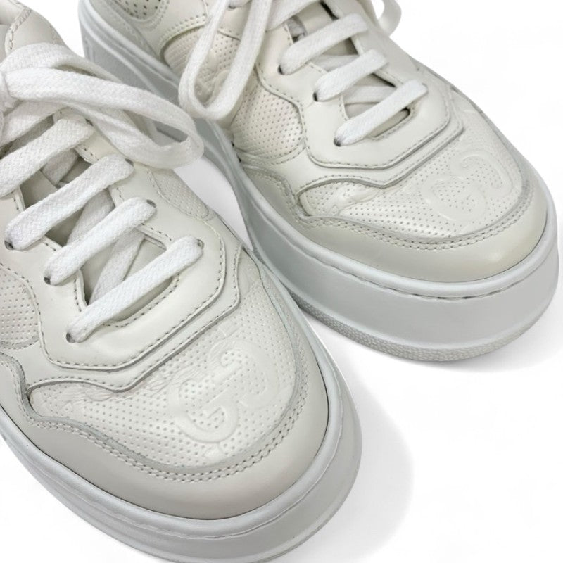 グッチ GUCCI スニーカー 靴 シューズ レザー ホワイト 白 GGエンボス インターロッキングG ロゴ