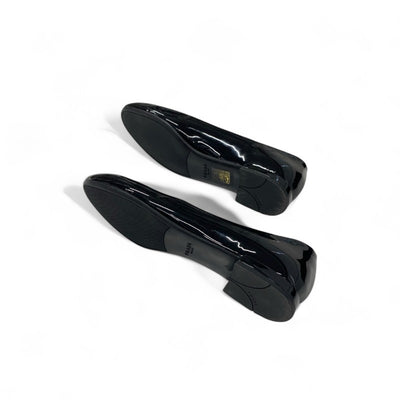 プラダ PRADA フラットシューズ 靴 シューズ パテント ブラック 黒 トライアングルロゴ